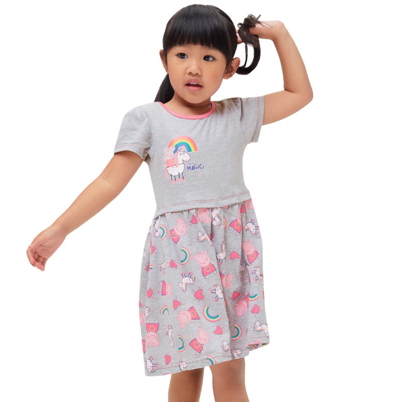 Peppa Pig Dress | Beach Rainbow Girls Dress | Girls Summer Dresses Multicolored Size 5 - Image 2